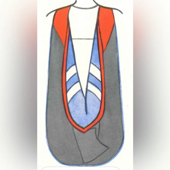 Cotrell Leonard PhD Doctoral Hood Graduation ceremony cowl Regalia Blue white OS - Picture 3 of 13